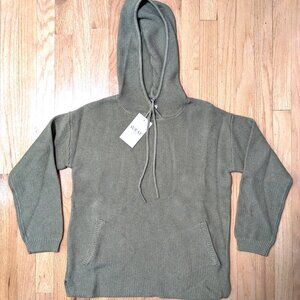 WRAP LONDON Knitted Cotton Hoodie in Moss Size 4 or S (NEW WITH TAGS)